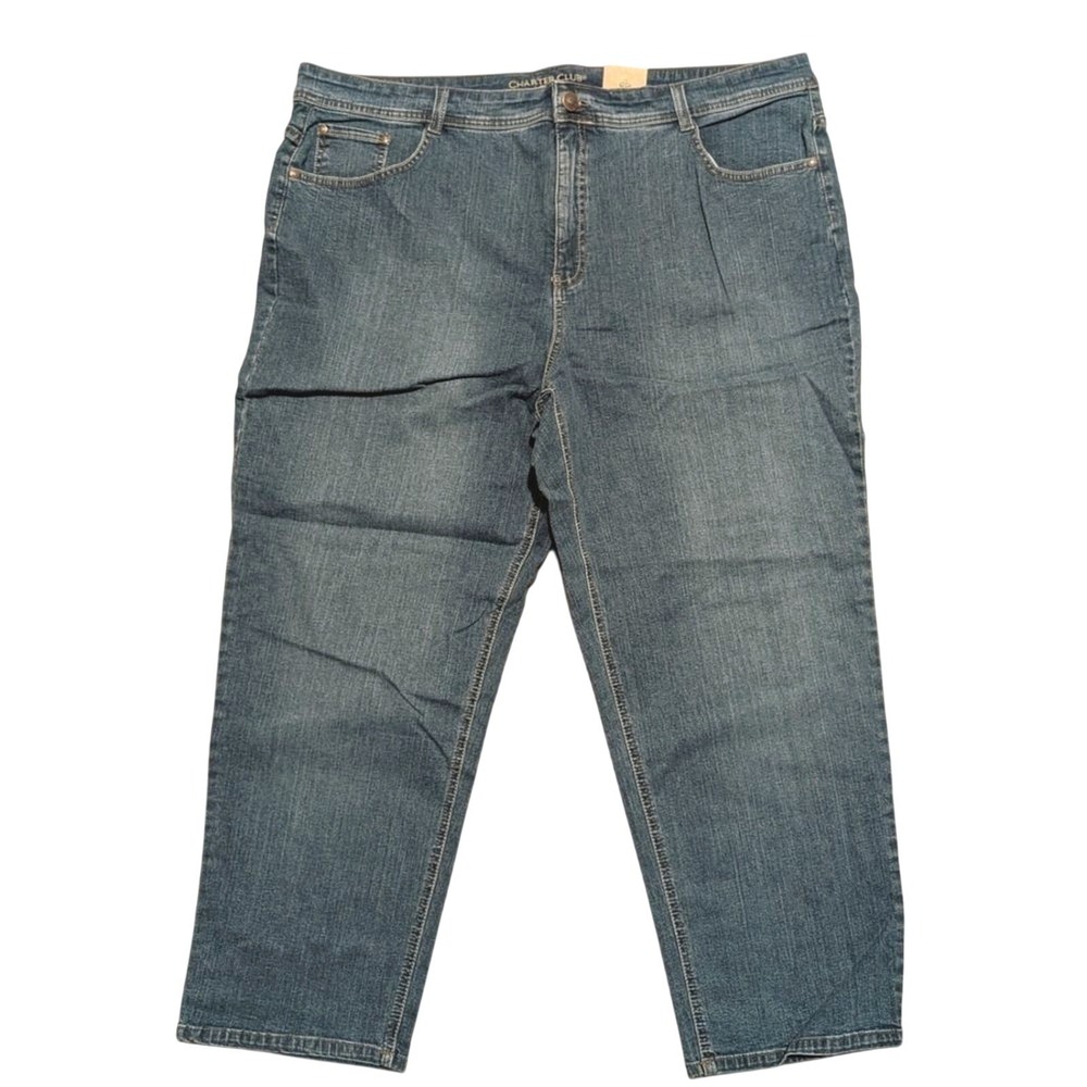 Charter Club Jeans Plus Size 24 Short 3X Petite Straight Leg Denim Pants NWT NEW